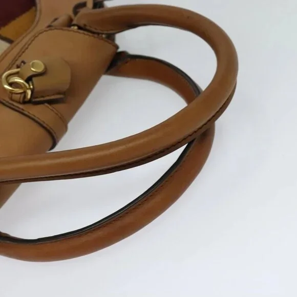 BURBERRY Hand Bag Leather 2way Beige Auth 113749V - Picture 8 of 15